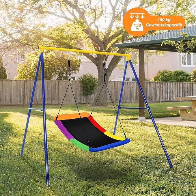 Coast Nest Skel Children Tree Swing met 100-160 cm verstelbare touwmuurzwaai gekleurd 123x45cm