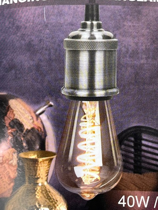 Hanglamp - Snoerpendel - Zilver - E27 Fitting