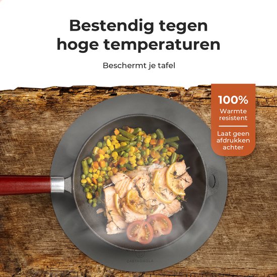 Castagnola Lederlook Placemats - Ronde Placemats - Antislip Placemat van Kunstleer - Waterafstotende Onderlegger - Onderzetter - 6 Stuks - Diameter 38 cm - Grijs
