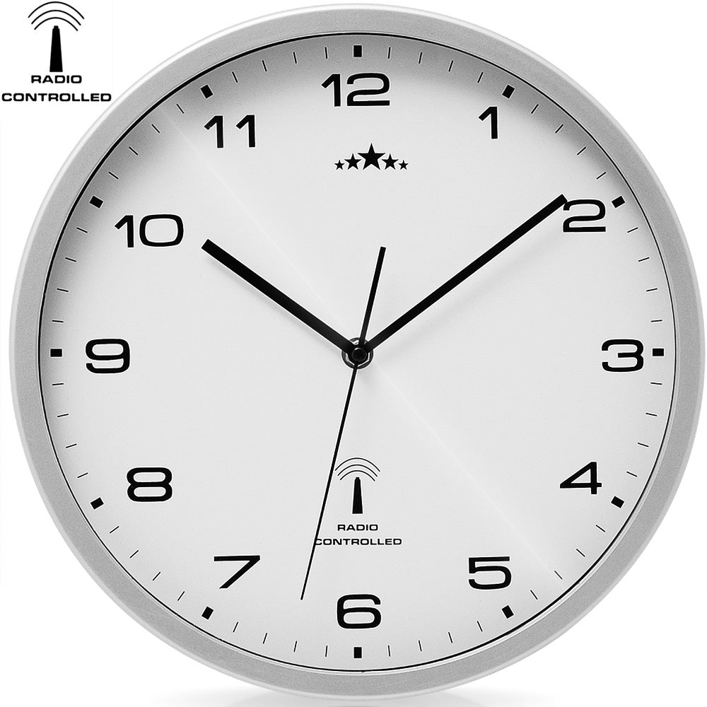 Monzana Wandklok radio Ø 31cm - wit/zilver