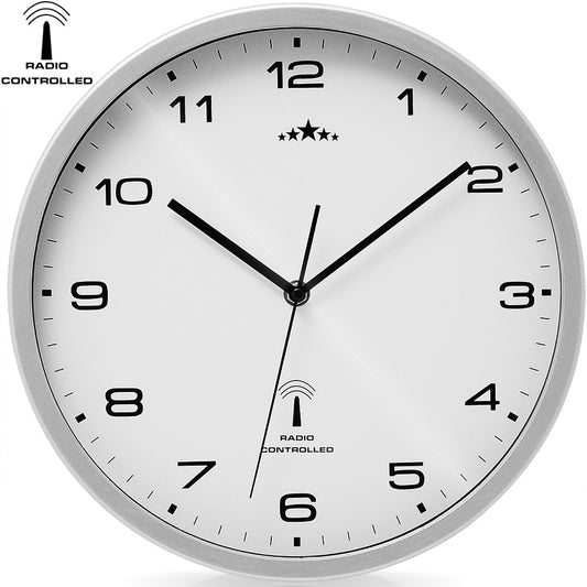 Monzana Wandklok radio Ø 31cm - wit/zilver
