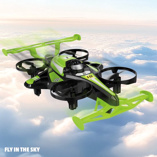 Gear2Play Drive & Fly Drone Racer groen - 2-in-1 Drone die rijdt en vliegt - Incl. Stunt accessoires en oplaadbare batterij