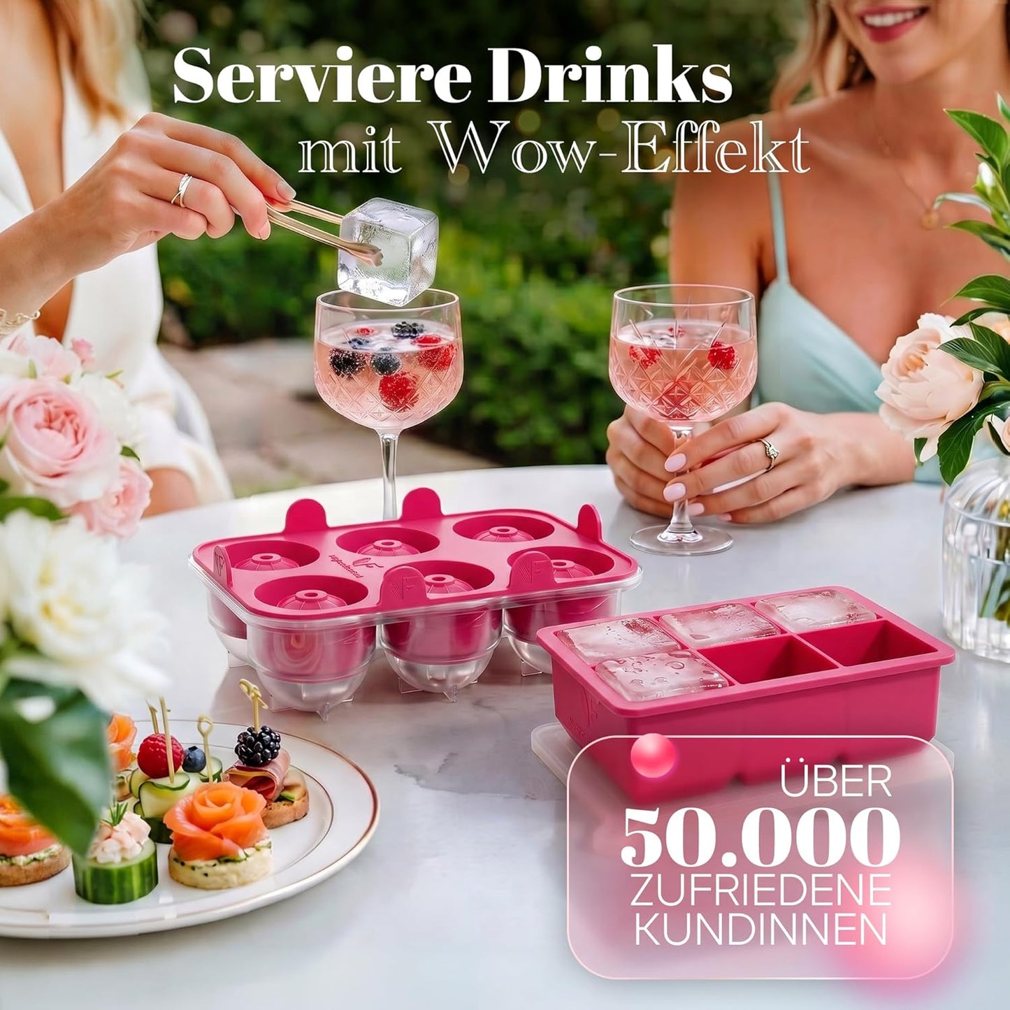 Neighbour's Friend IJsblokjes en IJsbolvorm Set - Roze - XXL - Siliconen