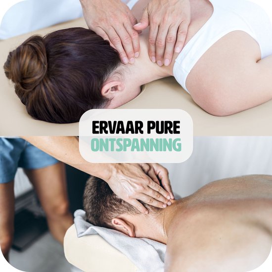 2 zones mobiele massagetafel beige - 5cm + draagtas - 401462