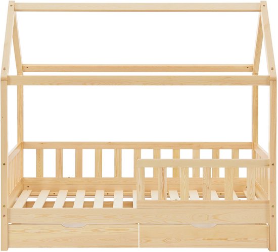 Kinderbed Marli - 90 x 200 cm - Houtkleur - Incl. bedlades