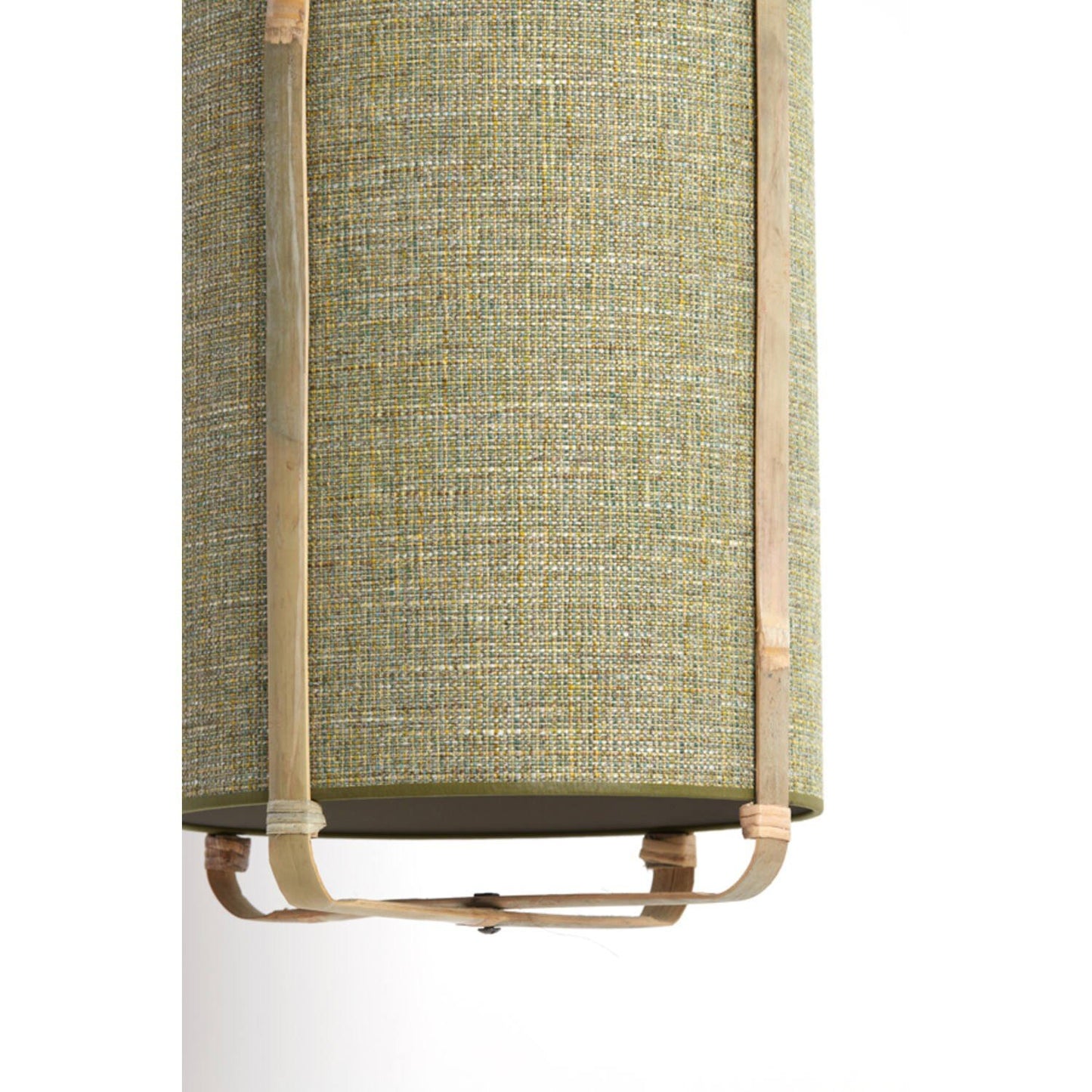 Light & living hanglamp Sendai Ø42 x 70 cm – groen met naturel bamboe