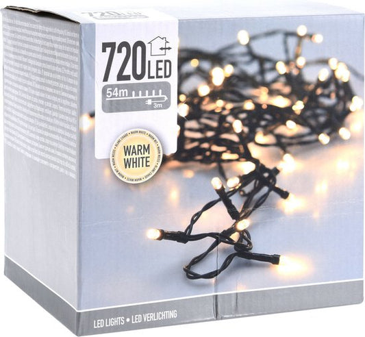 54 meter LEDverlichting / LEDsnoer met 720 LED's warm/wit | voor binnen en buiten