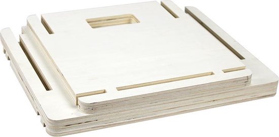 Vinyl lp platen opbergkist - opbergen platen in lp vinyl opbergkrat - hout - wit