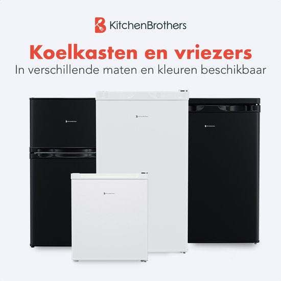 KitchenBrothers Koelkast - 81L - Tafelmodel Koelkast met Vriesvak - IJskast - Koelvriescombinatie - Frigo - Vrijstaand - Wit