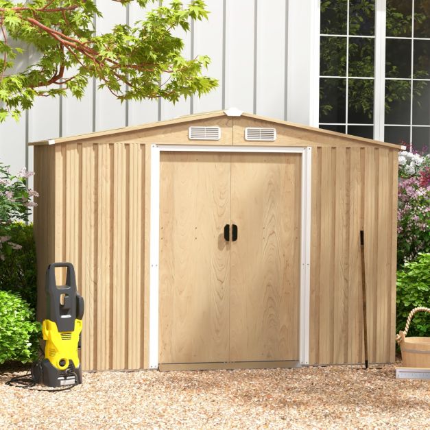 Tuinhuisje van Gegalvaniseerd Staal 7m³ met Schuifdeur EN Ventilatiegaten - 2 paar Handschoenen
