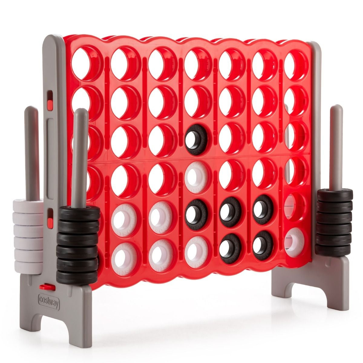 Coast Vier Op Een Rij Spel - Extra Groot - 120 x 42 x 104cm - Rood/Grijs