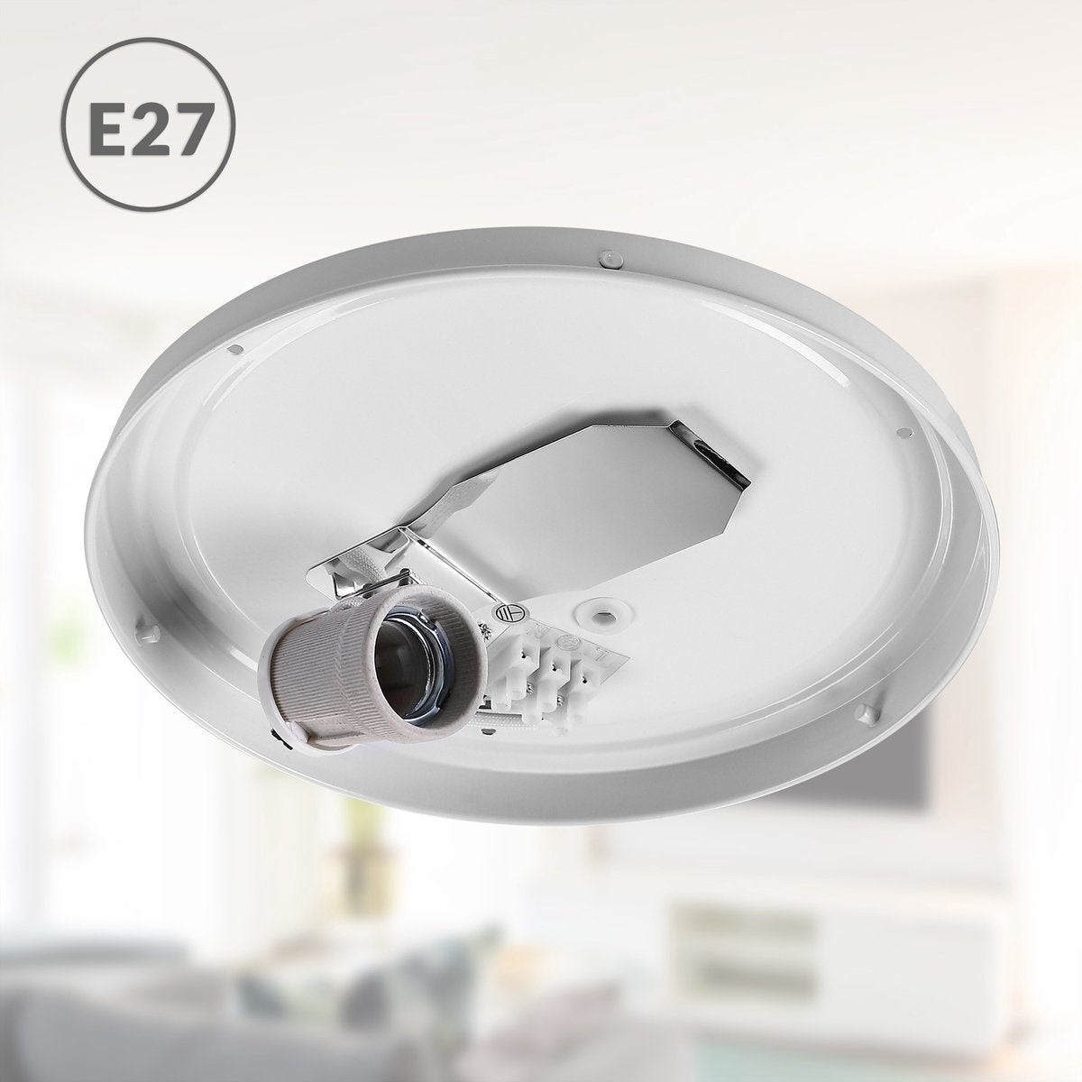 Plafondlamp – Sterrenhemel – Rond - Ø 30cm – 40 Watt - Stof -Zwart
