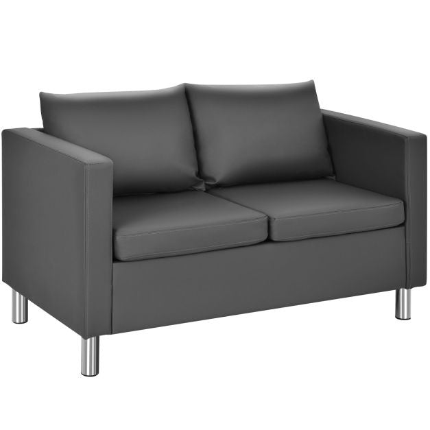 Coast Tweezitsbank - 120x60x62,5 cm - Leer - Grijs