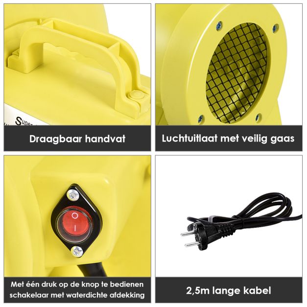 COAST 350W Luchtblazer Elektrische Luchtpomp Commerciële Opblaasbare Springkasteel Luchtblazer Perfect voor Springhuis Springkussen