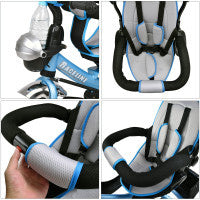 Spielwerk Driewieler met Duwstang \u2013 Afneembare Mand Zonnekap - Blauw
