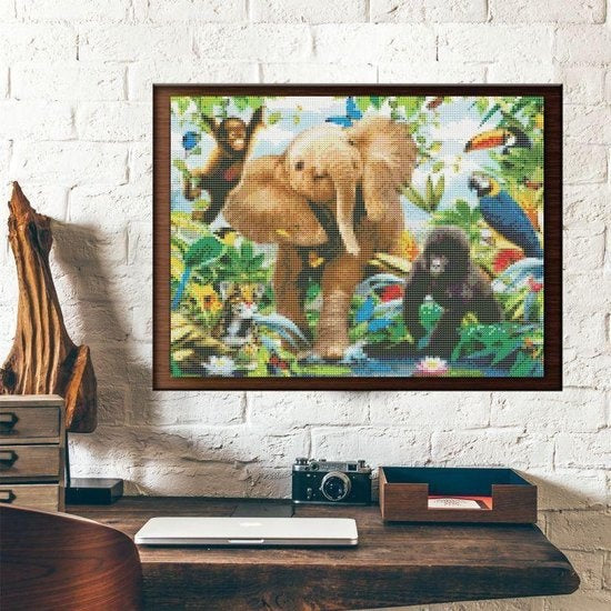 Rubye® Diamond Painting Volwassenen - Diamond Painting Kinderen - Jungle Dieren - 30x40cm
