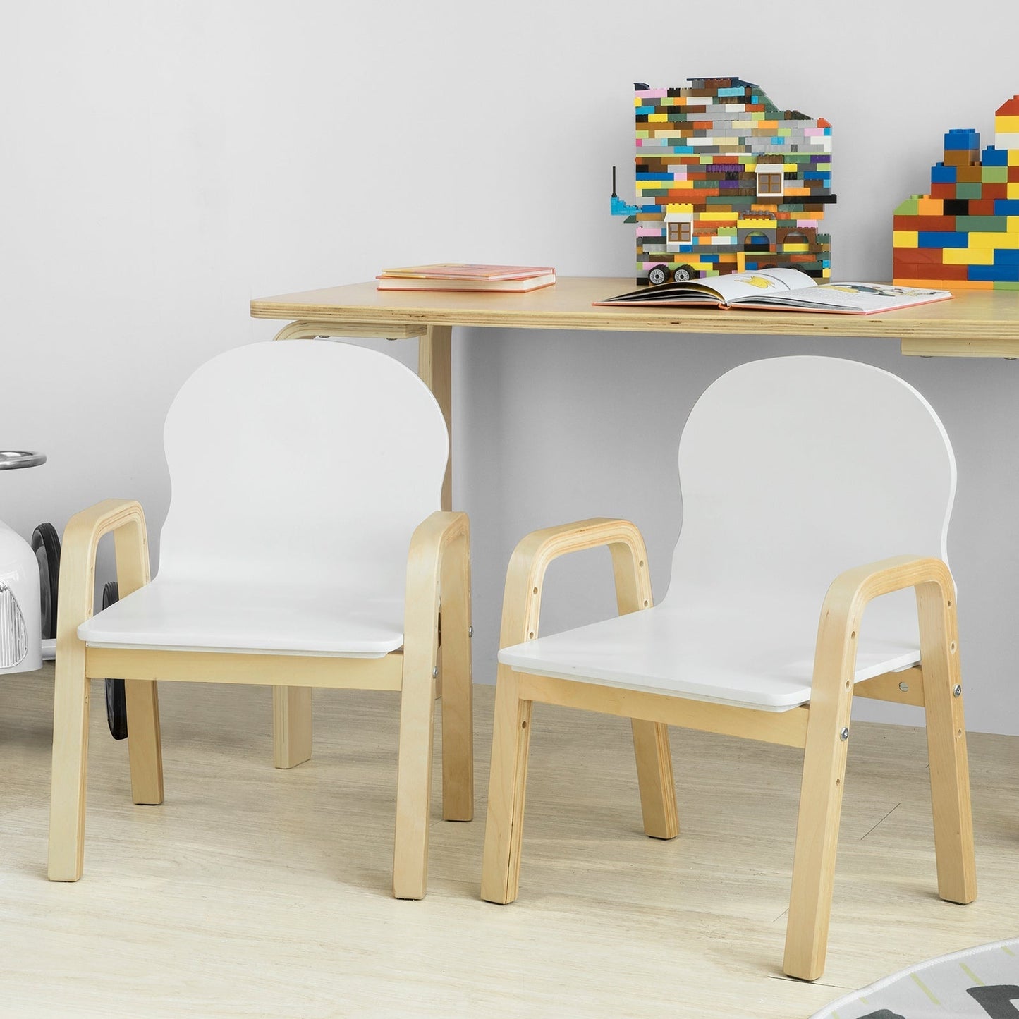 SoBuy Set van 2 Kinderstoelen - Kunststof - Verstelbare Zithoogte 23-35 Cm