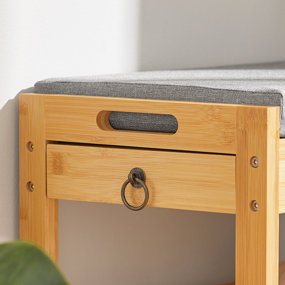 SoBuy FSR49-N Schoenenkast 2 Legplanken Bamboe