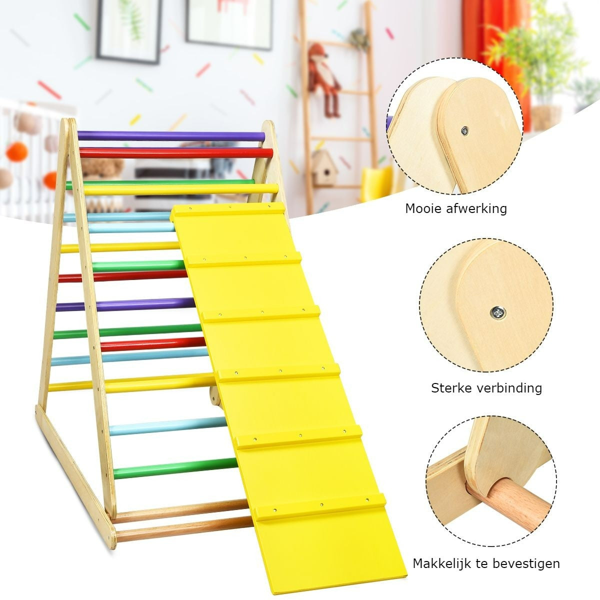 Coast Opvouwbaar Klimrek - Met Ladder - Hout - Veilig voor Kinderen - Montessori Stijl