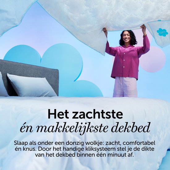 Cloudpillo Dons & Veren Dekbed 240x220 cm - 4 Seizoenen 2-in-1 - 15% Eendendons 85% Eendenveren - Downproof Katoen 233 TC - RDS & OEKO-TEX