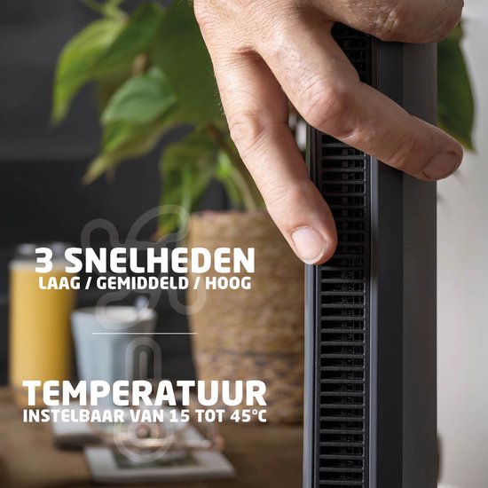 BREND BR-2243 Bladeless Fan Ventilatorkachel - 2200 Watt - Bladloos - LED-Display - Timer - Oscillatie - Veilig voor Kinderen en Huisdieren - Donkergrijs
