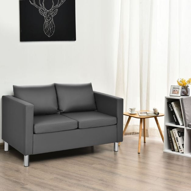 Coast Tweezitsbank - 120x60x62,5 cm - Leer - Grijs