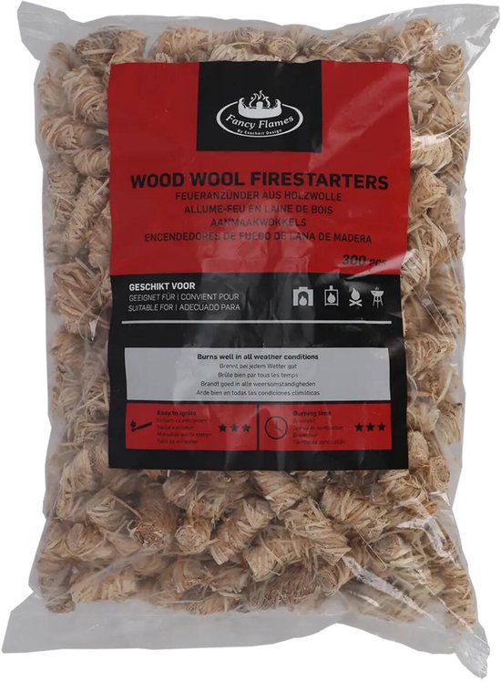 Fancy Flames Aanmaakwokkels - 300x - vurenhout en plantaardige was - rook en geurloos - barbecue