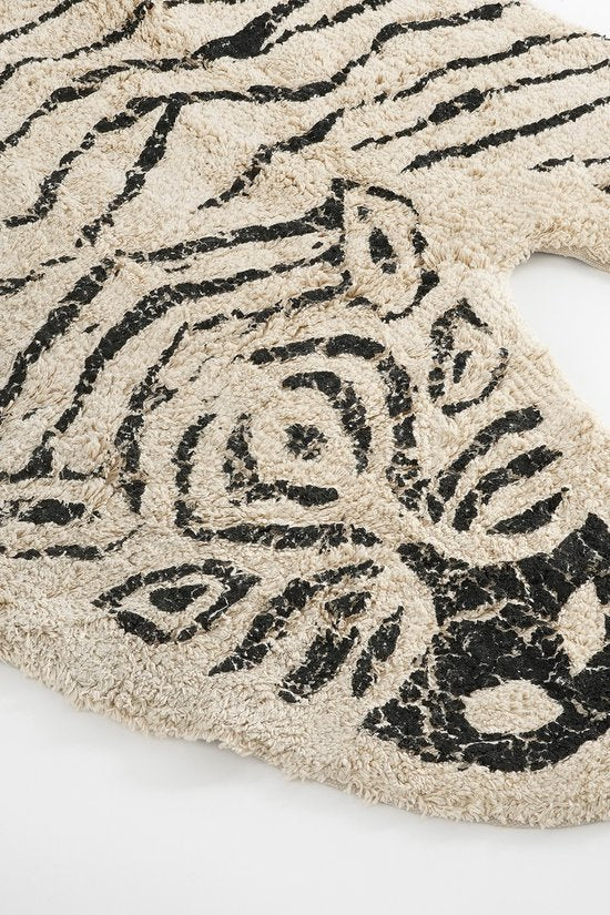 In The Mood - Vloerkleed Kinderkamer - Vloerkleed Jungle - Zebra - 180 x 120 cm - Zwart/Wit
