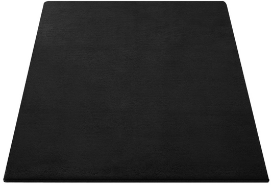 tectake® – Kortpolig Vloerkleed – 80 x 150 cm – Zwart Polyester – Met Antislip Ondertapijt – Onderhoudsvriendelijk & Wasbaar – Modern Design