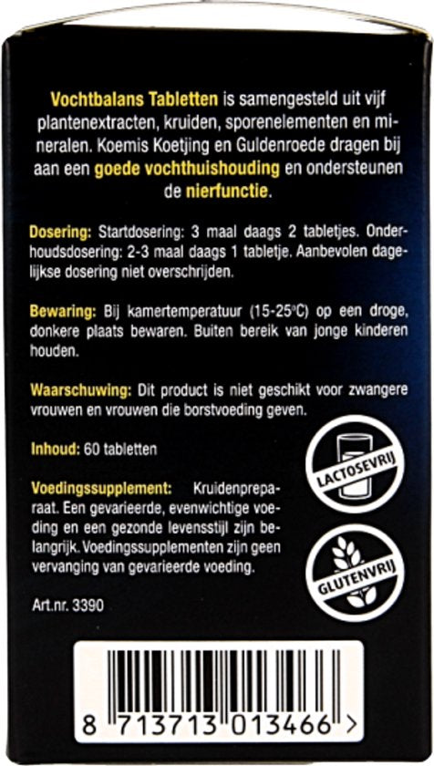 Lucovitaal Vochtbalans Tabletten Voedingssupplement - 60 tabletten