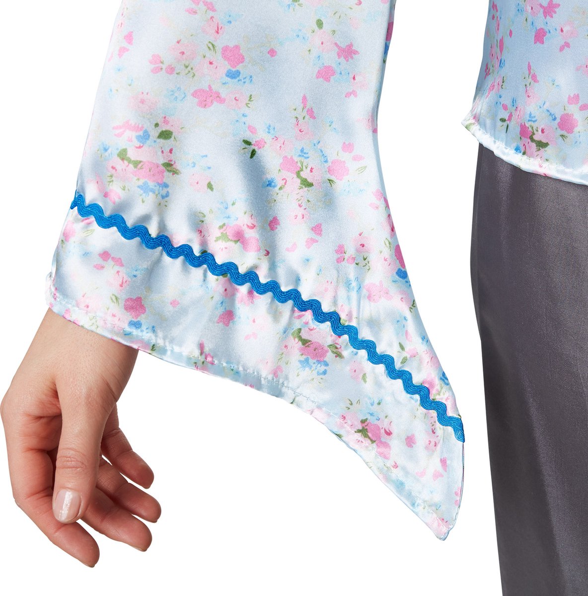 Dressforfun - Betoverende Geisha Aiko - Glanzend satijnen Geisha-kostuum met blouse, broek & buikriem voor Carnaval, Themafeesten & Japanse Stijl - Maat XXL