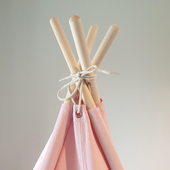 Sunny Alba Tipi Tent Pastel Roze - Wigwam Speeltent met ramen - 120x120x160cm - met Kussen kleed