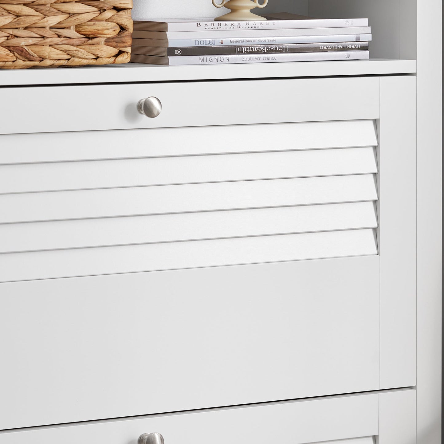 SoBuy Schoenenkast - 2 Kleppen- Klassiek  - 80 x 25 x 108 cm - Wit