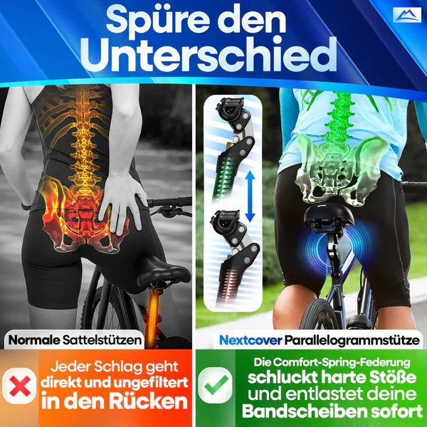 Nextcover ComfortSet MAX - Fietszadel + Verende Zadelpen - E-Bike/Sport - Zwart