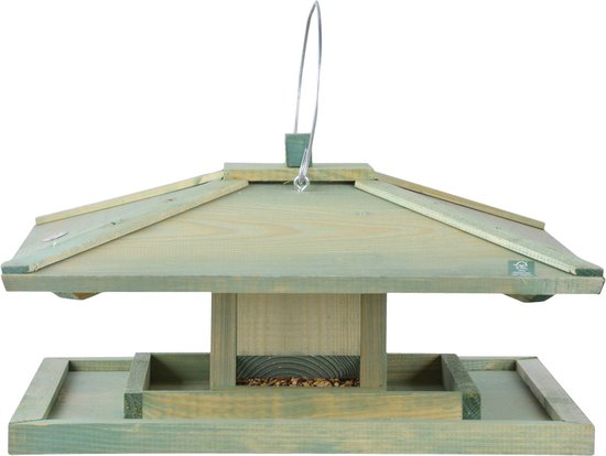 Esschert Design Vogelvoederhuisje - Groen - 21 cm x 38.5 cm x 21 cm