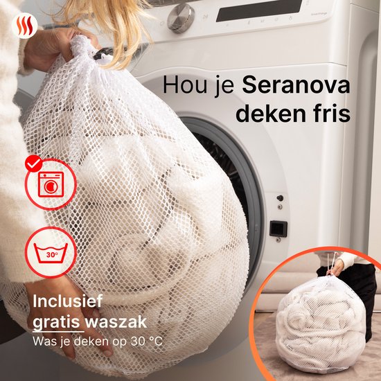 Seranova Elektrische Bovendeken XXL - 180x160 cm - 2 persoons Elektrische Deken - Warmtedeken - Dubbelzijdig Fleece Sherpa - Crème beige