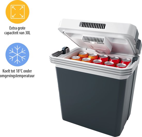 Tristar KB-7530 - Koelbox 30 Liter - Thermo-elektrisch - 12V Autolader 230V Stopcontact - Koelt en verwarmd