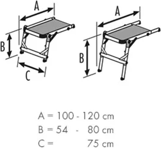 Hailo Platform voor Trappen - Anti Slip - Max. 150 kg -  90 x 57 cm - Hailo TP1