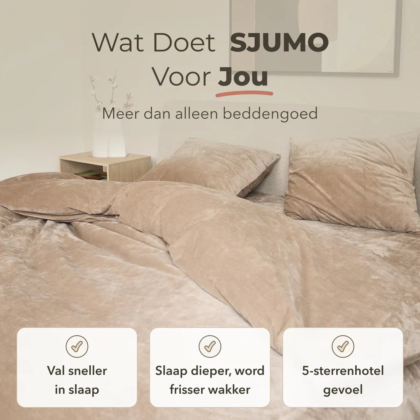 Sjumo Splittopper Hoeslaken Silky Smooth - 200 x 210/220 cm - Timeless Taupe