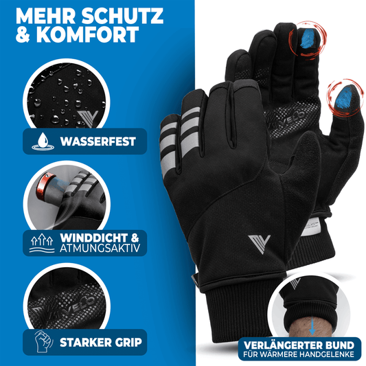 MIVELO THERMO-FIT Winterhandschoenen - Thermisch Fleece & 3M Thinsulate - Zwart - Unisex - Maat S