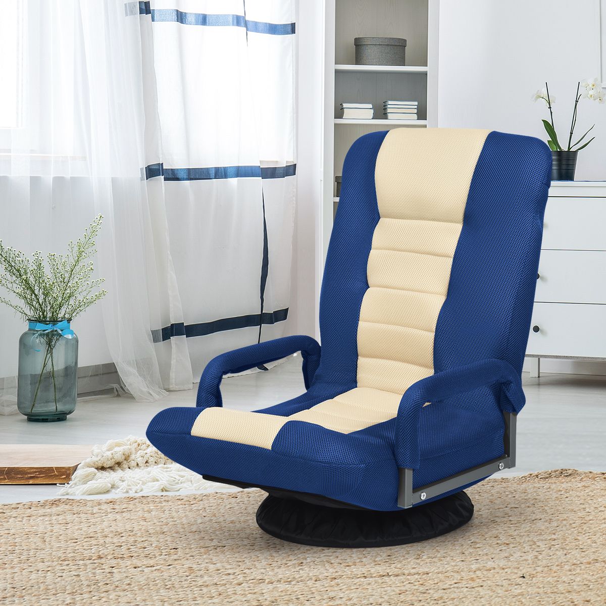 Coast vloerstoel roteerbare vloer leunstoel ontspanning fauteuil vloert bank lui bank blauw