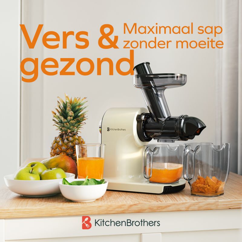 Kitchenbrothers Slowjuicer Compact - 45 mm - 750 ml - Champagne