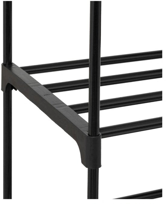 Modulair schoenenrek 8 etages voor 32 paar Five® - Zwart - Eenvoudig monteerbaar