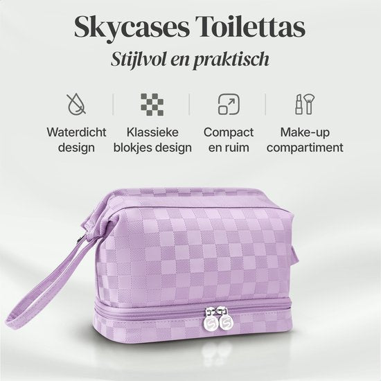 SC Travel Essentials - Toilettas en Make-up Organizer - Waterdicht en Compact - Geschikt voor Reis en Dagelijks Gebruik - Unisex - Paars