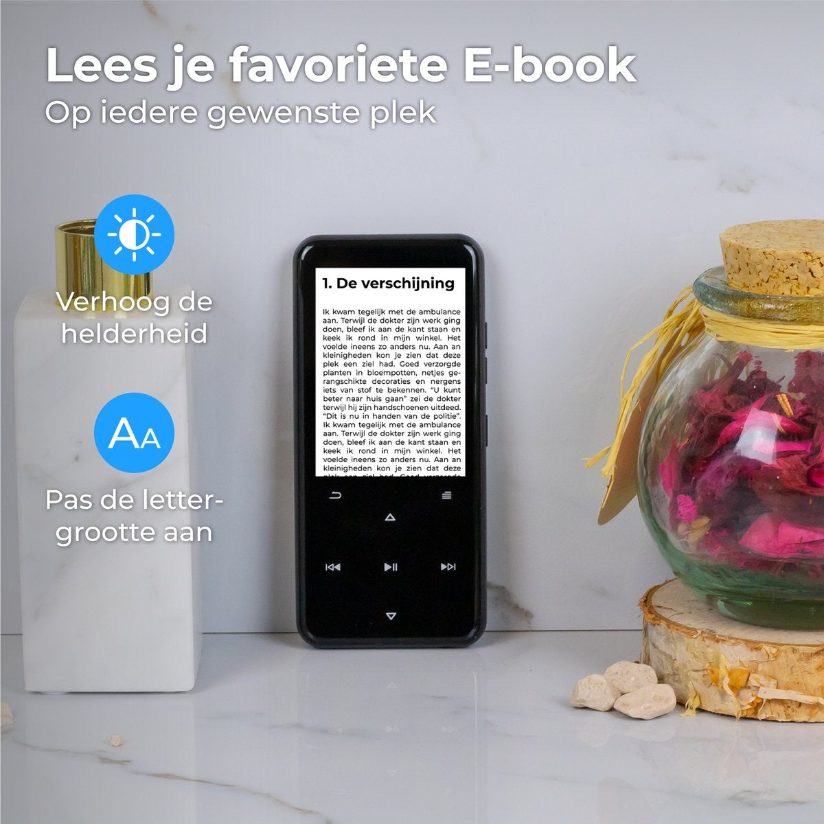 Nuvance - MP3 Speler Bluetooth - 16GB intern geheugen - Ondersteuning tot 128GB - Voice Recorder Digitaal - met FM Radio - Zwart