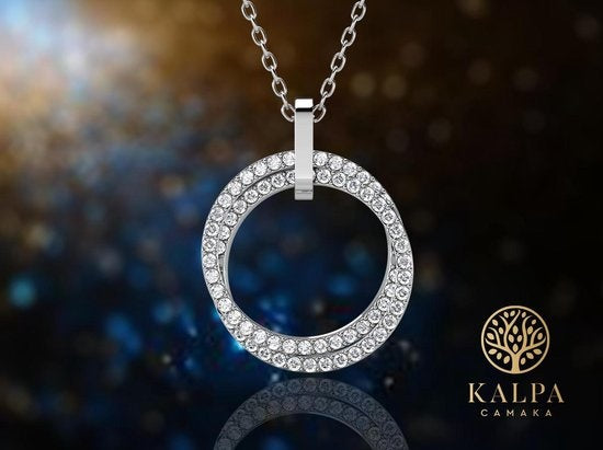 Yolora Ketting - 18K Witgoud Verguld - Incl. geschenkverpakking - Tot 45 cm - Zilverkleurig