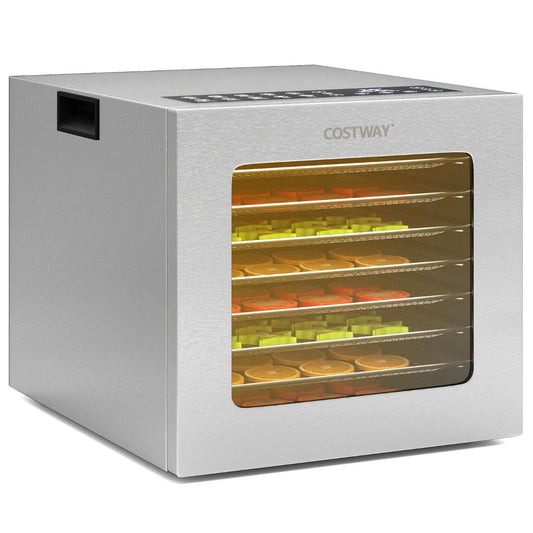 Coast Voedseldroger - 8 lagen - digitale timer en temperatuurregeling - zilver