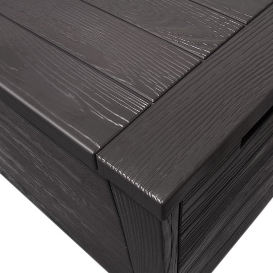 Woody Tuin Opbergbox - 324 liter 45x120x60 cm - Tuinkussenbox - Antraciet/bruin