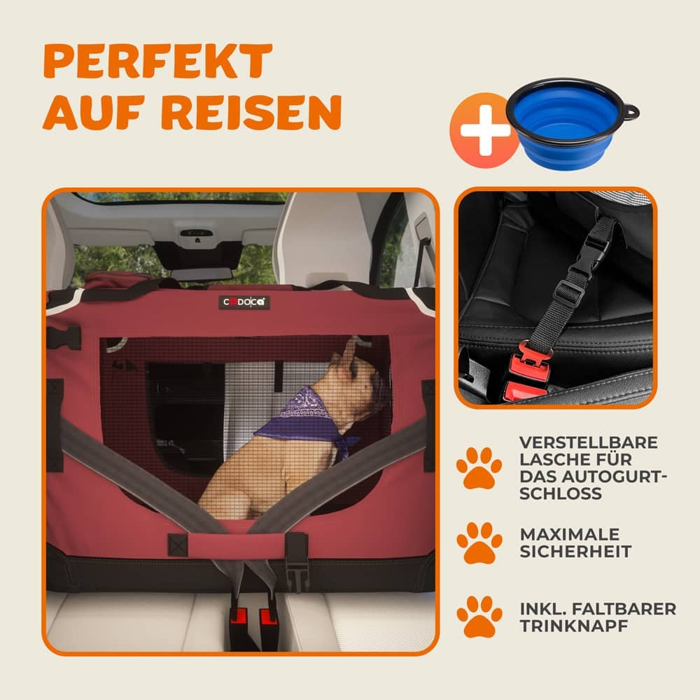 Cadoca Honden & Katten Reismand S - 51x35x36cm - Donker Rood