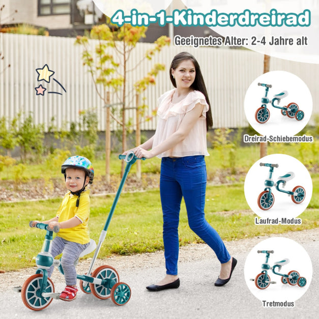 Coast Kinderfiets - 4-in-1 - Verstelbaar - 37 x 72 x 101cm - groen